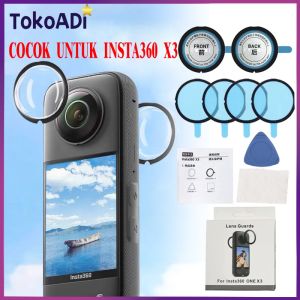 Insta360 X3 Sticky Lens Guards / Panoramik Aksesori Kamera Olahraga Perlindungan Lensa