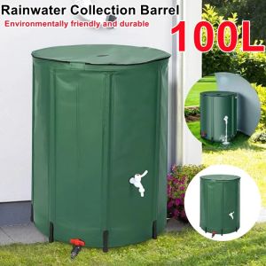 100L Collapsible Rain Barrel Waterproof Durable Garden Water Catcher with Spigot Garden Water Storage Tank