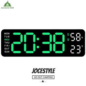 [Jocestyle Mall] Digital Alarm Clock LED Desk Alarm Clock Large Number Display USB Charging Electronic Wall Clock Temperature/Date Dual Alarm Clock for Bedroom