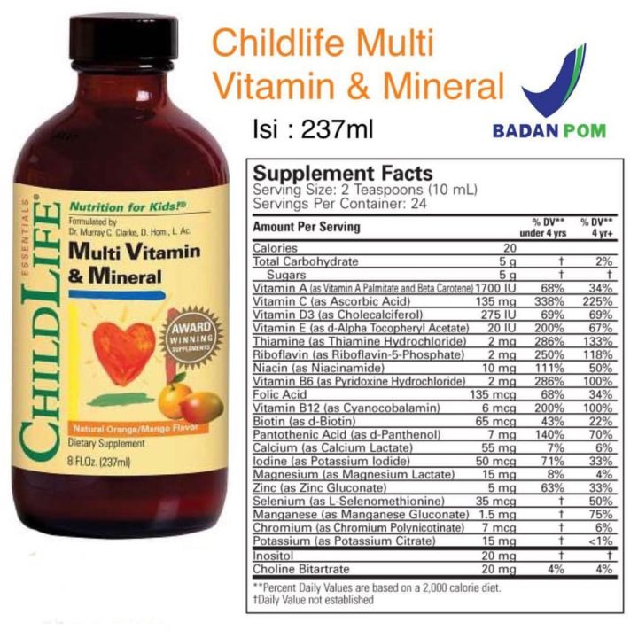ChildLife MultiVitamin & Mineral 237ml BPOM Multi Vitamin Anak Bayi