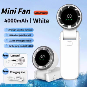2025 Hot Sales New  PortableFan 3600mAh Rechargeable Battery USB Fan  LED Digital Display High-speed Powerful Turbo Fan