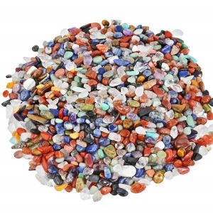 Đá thạch anh vụn nhiều màu sắc tự nhiên 100% đá phong thuỷ thanh tẩy bài tarot trọng lượng 100g đã mài nhẵn bóng vụn đá thạch anh ngũ sắc