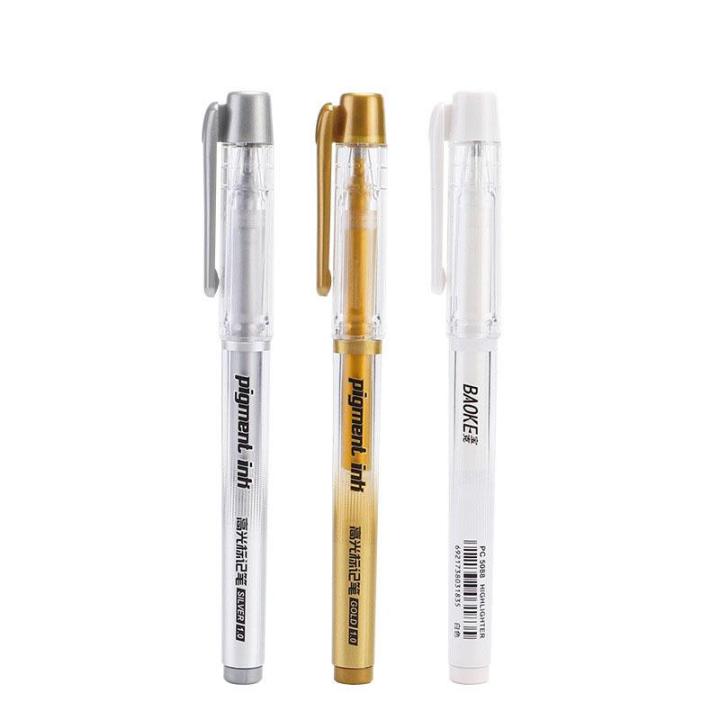 White Silver Gold Ink Gel Pen Highlight Marker Pen Fine Tip