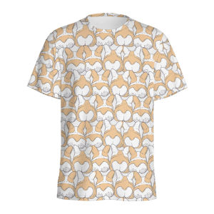 [Local Stock] VCC Cartoon Corgi Pattern T Shirt Men 3D Printed Animal Dog German Shepherd T-shirt Street Loose Short Sleeve Tops Kids Tee Shirts