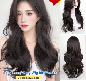 X23020204BA Mid-Part Loose Wave Long Curly Hair for All Seasons  Suitable for Adults and Women  Natural Comfortable  Breathable  Realistic Look
