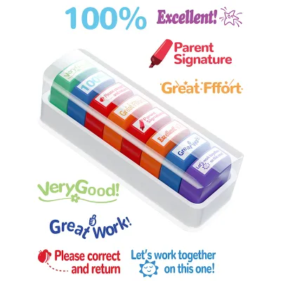 Teacher Stamps-Automatic Inking Inspiration and Colorful Sets Suitable for School Classrooms and Home School Settings