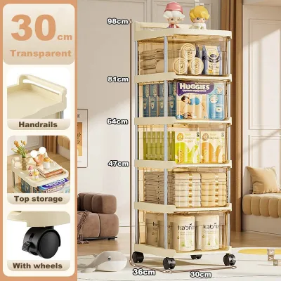 JJ.SG Storage Trolley Rack Snacks Toys Drawer Storage With Wheels Multi-Functional Rolling Cart