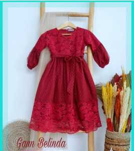 Dress belinda kids 3/10 tahun / dress anak perempuan terbaru kekinian / dres anak kekinian / fashion dress anak perempuan / dress brokat tulang kekinian / fashion dress brokat / gaun kondangan / gaun pesta / dress anak perempuan murah