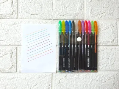 Gel Pen 12 Warna Glitter - Neon / Bolpen Warna Warni