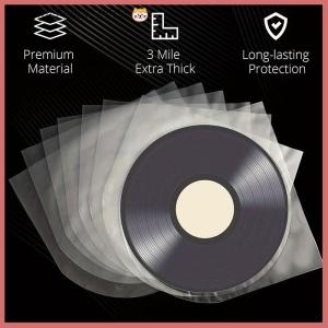 CISWGE 50 cái 7 10 12 inch rõ ràng Vinyl ghi lại protecter LP kỷ lục túi nhựa chống tĩnh kỷ lục bên trong tay áo bao bì túi rõ ràng Bìa