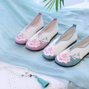 Giày Đế Bằng   Giày Vải Thêu Hoa   Giày Một Lớp   Giày Nữ  2022 Phong Cách R Mới Mùa Xuân Và Mùa Hè