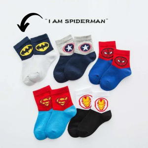 KAOS KAKI ANAK LAKI LAKI KARAKTER SUPERMAN SUPER HERO SOCK KIDS FASHION KOREA NEW USIA 3-12 TAHUN Y2