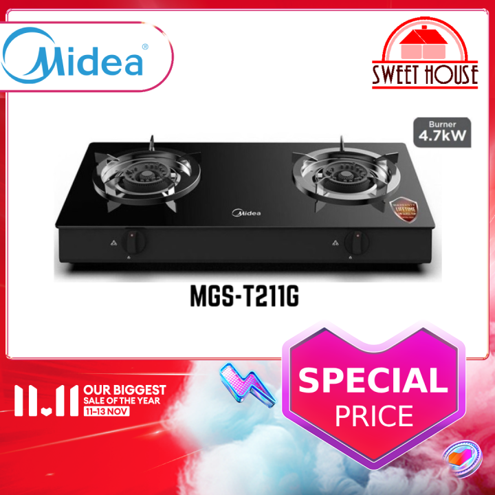 Midea MGST211G / MGS T211S 4.7kW Tabletop Glass Top Gas Stove [SIMILAR FS148 FS148 MSG6160