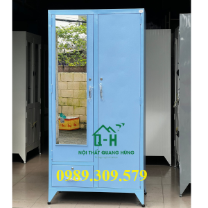 TỦ SẮT 2 CÁNH SƠN TĨNH ĐIỆN 2 LỚP GIÁ RẺ TẠI XƯỞNG GIAO NHANH HCM