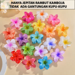 ED - 8CM - JEPITAN RAMBUT KOREA BUNGA KAMBOJA RANTAI KUPU KUPU CANTIK / JEDAI RAMBUT GLOSSY FASHION BALI