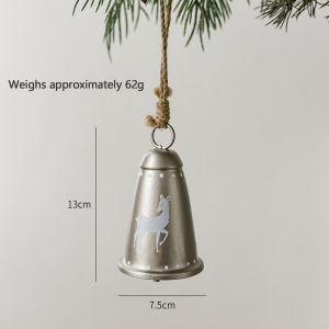 Iron Art Christmas Bell Pendant Snowflake Hanging Jingle Bell Pendant Jute Rope Elk Christmas Tree Decorations Home Decoration