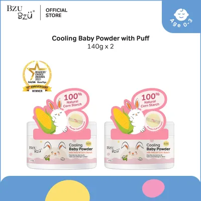 BZU BZU Cooling Baby Powder with Puff (140g x 2)