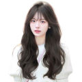 [YAN K] Long Curly Hair Wig with Air Bangs Women Girls Big Wave Natural Hair Extension Full Headgear Fluffy Hair Wigs. 