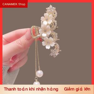 CS Kẹp tóc kim loại kẹp tóc nữ kẹp tóc ở phía sau đầu hoa nhài Ngọc Trai nạm kim cương thanh lịch