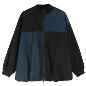 XITAO Contrast Color Patchwork Zipper Pocket Jackets O-neck Long Sleeve Loose All Match Casual Slimming Coat Autumn LJ1057