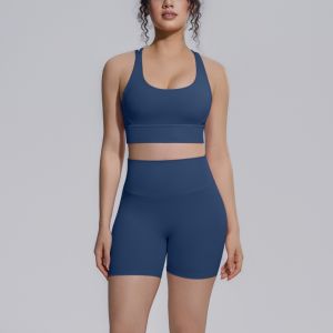 Nessaj Bộ Đồ Thể Thao Yoga 2 Mảnh Cho Nữ Áo Ngực Nâng Đỡ Cao Có Đệm Ngực Quần Short Cạp Cao Mùa Hè Co Giãn Cao Thoáng Khí Cho Tập Gym Chạy Bộ