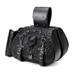 Leather PU Motorcycle Storage Bag Side Case Spacious Removable For Off Roading & Commuting Bike Accessories Organization