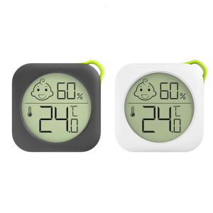Máy đo nhiệt độ và độ ẩm thời gian thực với màn hình LCD rõ ràng và dính mặt sau nhiệt kế trong nhà