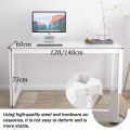 White(120/140*60*74CM)Home Office Desk Desktop Computer Table Notebook Table Installation Simple 1.6CM Thick Solid Wood Study Table. 