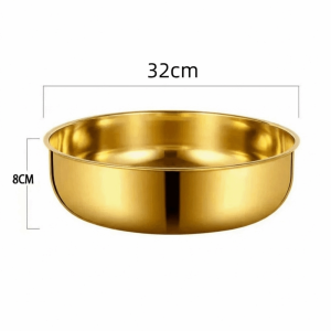 MIRELINA có nắp Bát trộn bột Vàng Bạc Thép không gỉ Bát súp salad Đậm đặc Dung lượng lớn Chậu nấu ăn Có thể rửa bằng máy rửa chén