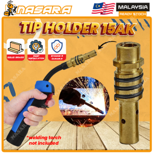 Nasara 1pcs Gold Tip Holder With Spring Replacement Part Accessories For CO2 MIG MB15 Welding Torch Nozzle Spare Kit