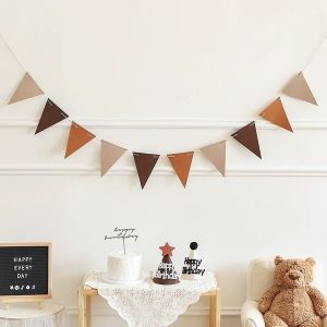 10inch Happy Birthday Balloon Banner Flag with Retro Baloons Birthday Backdrop Decoration Colorful Triangle Pennant Flags Garland Multicolor Felt Banner Bunting Flag for Home Baby Shower Birthday Party Decor