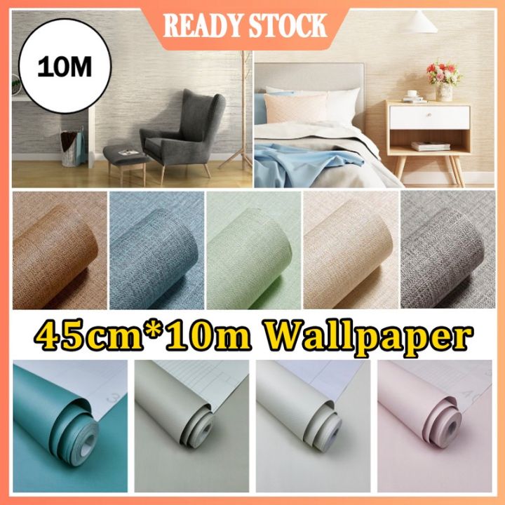 10mx45cm Wall Ppaer PVC Wallpapers Kertas Dinding Tekstur Bunga Kertas ...