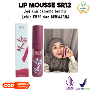 SR12 Lip Mousse Rose Pink Cream Lipstik Cair Dengan Warna Tahan Lama Serta Melembabkan Bibir 2gr