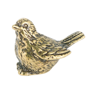 Classical Brass Sparrow Statue With Antique Finish Artistic Ornament Bookshelves Display Vintage Bird Figurine Decors