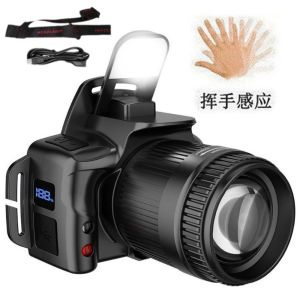 DUY26 Waterproof Super Bright Headlight Telescopic Zoom Black LED Sensor Headlamp Portable Head-mounted Strong Light Led Headlamp Night Running
