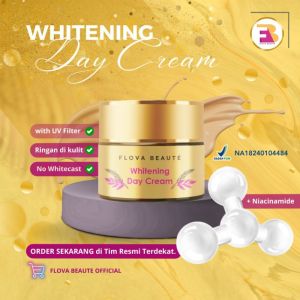 FLOVA BEAUTE Whitening  Day Cream Melembabkan menghaluskan mengglowingkan / Pengganti bedak
