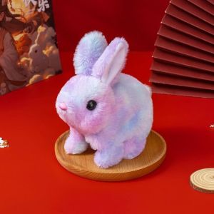 PURETEN Children Gift Electric Rabbit Toy Makes Noise with Wiggle Ears Interactive Plush Toy Cute Colorful Rabbit Toy Children
