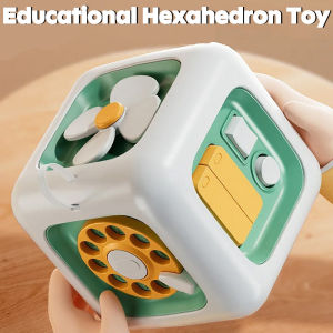 6-In-1 Kids Busy Sensory Toy Educational Skills Building Cube Toy Montessori Toddler Switch Box Toy