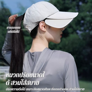หมวกกันแดดฤดูร้อนสำหรับผู้หญิง 2025 แบบใหม่พร้อมปีกหมวกขยายสำหรับเล่นกีฬากลางแจ้ง หมวกกันแดดเพื่อป้องกันรังสี UV帽檐户外运动鸭舌帽