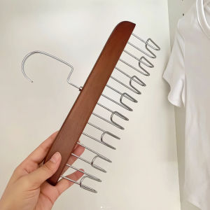 Wooden 8 Hooks Bra Hanger Closet Storage Organizer. Saving Space Slip Belt Hook Rack. Multi Rotating Display Coat Clothes Tie Underwear Wardrobe Top Hanging Wall Holder for Women Men