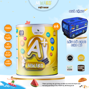 Combo 6 Hộp Sữa Hạt Hữu Cơ Miwako A+ 700g Vị Vani Nhập Khẩu Chính Hãng Malaysia Cho Bé Từ 1 Tuổi - Miwako Official Store