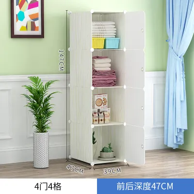 (MUWU) Simple 2021 Living Room Wardrobe Modern Self-assembly Cloth Dormitory Single Plastic Economy Small Storage Cabinet