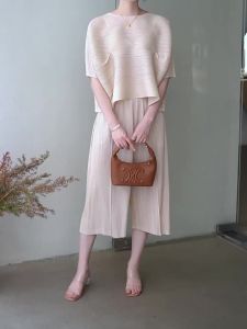 6211 [Can Match The Top 1352] Summer Cropped Pants  Hip-Hop Loose All-Match  Pleated Casual Style  Harem Pants One Size (45-75kg)