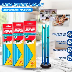 BIG MOM Glue Stick Lem Perangkap Lalat – Lem Lalat Stick Isi 10 Tangkai Include 1 Dudukan Lem Perekat Lalat Serangga Lem Stick 1 Pack