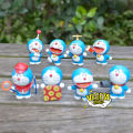 Mô hình Doraemon Doremon - Trọn bộ 8 Mô hình các tư thế Doremon Doraemon và bảo bối khăn trùm thời gian - Cao 4~5cm. 