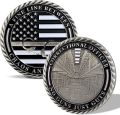 Thin Gray Line Coin, Correctional Officer Silver Challenge Coins Honor Correctional Officers Gray Prison Coin Law Enforcement Appreciation Gifts. 