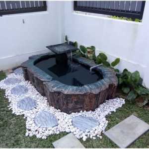 K9 Feng Shui 7x4.5x2.5 Deep Built in Water pond set Landscape Garden Water Feature Balinese Fish Waterfall 风水流水喷泉瀑布 A