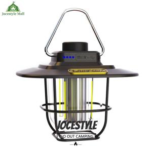 [Jocestyle Mall] Vintage Portable Emergency Light Stepless Dimming Waterproof IPX4 Rechargeable for Outdoors for Hiking Camp for Home