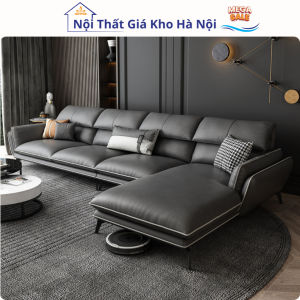 Sofa Góc L Bọc Da Cao Cấp Phong Cách Bắc Âu Hiện Đại  Sang Trọng