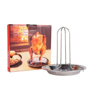 MEEU Outdoor Cooking Pans BBQ Accessories BBQ Tools Chicken Roaster Rack Barbecue Grill Barbecue Rack